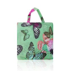 Large Butterfly Foldaway Shopper Bag - Green image 1