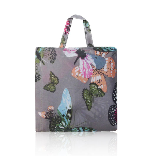 Large Butterfly Foldaway Shopper Bag - Grey image 1