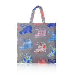 Kitty Pattern Foldaway Shopper Bag - Grey image 1