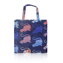 Kitty Pattern Foldaway Shopper - Dark Blue image 1