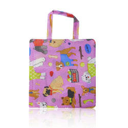 Mixed Dog Foldaway Shopper Bag - Pink image 1