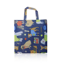Mixed Dog Foldaway Shopper Bag - Navy image 1