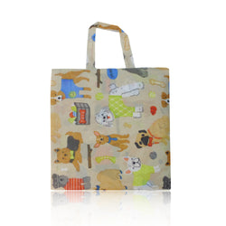 Mixed Dog Foldaway Shopper Bag - Beige image 1