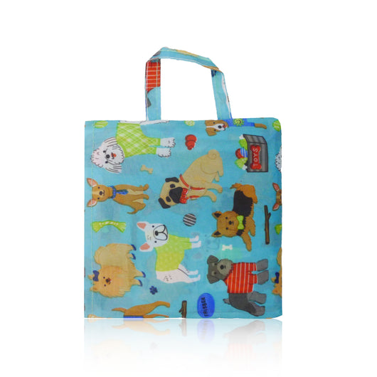 Mixed Dog Foldaway Shopper Bag - Blue image 1