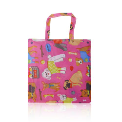 Mixed Dog Foldaway Shopper Bag - Fuchsia image 1
