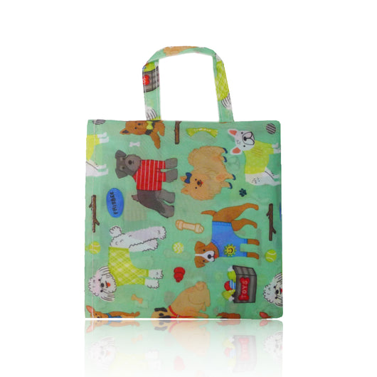 Mixed Dog Foldaway Shopper Bag - Green image 1