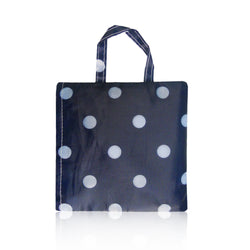 Polka Dot Foldaway Shopper Bag - Navy Blue image 1