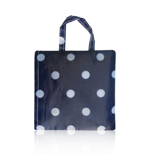 Polka Dot Foldaway Shopper Bag - Navy Blue image 1