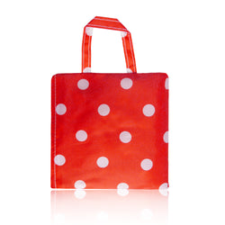 Polka Dot Foldaway Shopper Bag - Red image 1