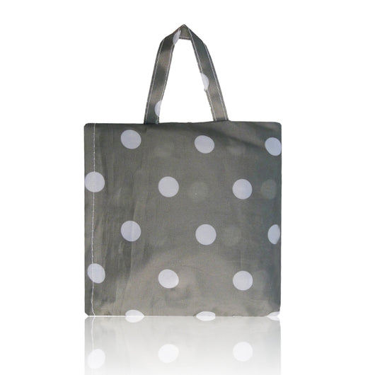 Polka Dot Foldaway Shopper Bag - Grey image 1