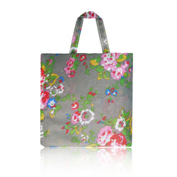 Vintage Flowers Foldaway Shopper Bag - Grey image 1