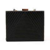 Arrow Stitch Box Clutch - Black image 1