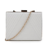 Arrow Stitch Box Clutch - White image 1