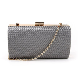 Crosshatch Material Clutch - Grey image 1