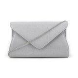 Large Glittery Envelope Clutch - Silver image 1