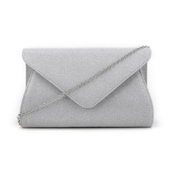 Large Glittery Envelope Clutch - Silver image 1