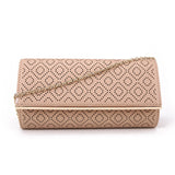 Laser Cut Diamond Pattern Evening Bag - Natural image 1