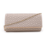 Laser Cut Diamond Pattern Evening Bag - Ivory image 1