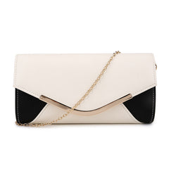 Simple Panel Envelope Evening Bag - Black/Ivory image 1