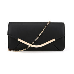 Simple Panel Envelope Evening Bag - Black image 1