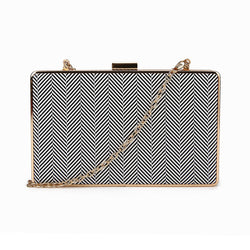 Arrow Textured Clutch - Black/White image 1