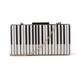 Piano Pattern Clutch - Black/White image 1