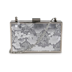 Sequin Box Clutch - Silver image 1