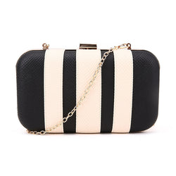 Stripe Panel Clutch - Black/Ivory image 1