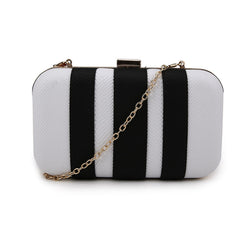Stripe Panel Clutch - White/Black image 1