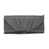 Pleated Envelope Clutch in Glitter - Pewter image 1