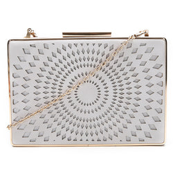 Laser Cut Box Clutch - Grey image 1