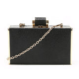 Shimmering Material Box Clutch - Black image 1