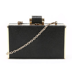 Shimmering Material Box Clutch - Black image 1
