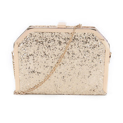 Pentagon Glitter Clutch - Gold image 1