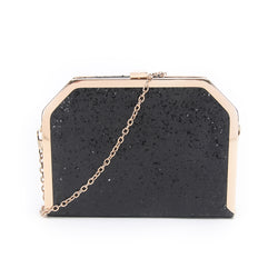 Pentagon Glitter Clutch - Black image 1
