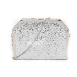 Pentagon Glitter Clutch - Silver image 1