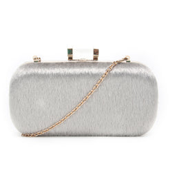 Furry Clutch Bag - Grey image 1
