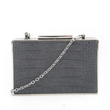 Box Mock Croc Evening Bag - Grey image 1