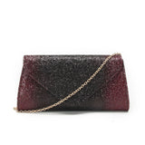 Glitter Envelope Clutch - Burgundry/Black image 1