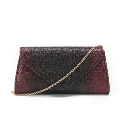 Glitter Envelope Clutch - Burgundry/Black image 1