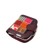Ladies Small Patchwork Real Leather Purse - Mulberry image 1