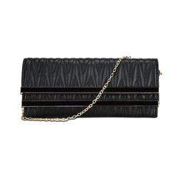 Double Bar Quilted Clutch - Black image 1