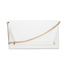 Simple Bar Foldover Clutch - White image 1