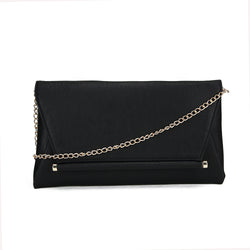 Simple Bar Foldover Clutch - Black image 1