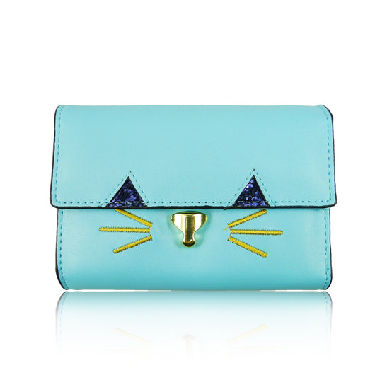 Kitty Face Purse Short - Light Blue image 1