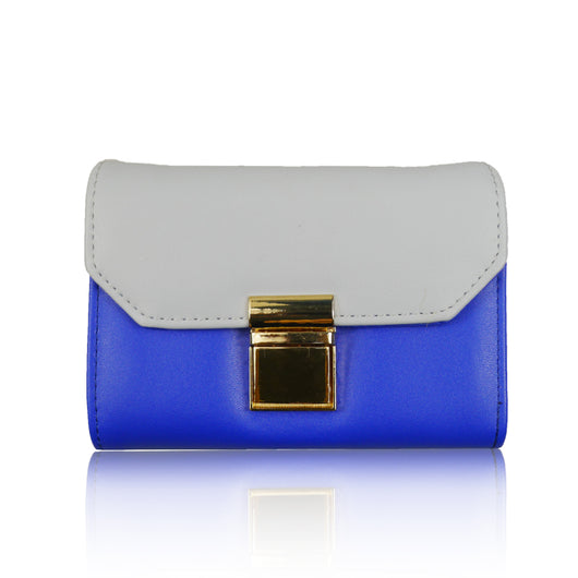 Contrast Ladies Wallet Short - Light Blue & Colbalt Blue image 1