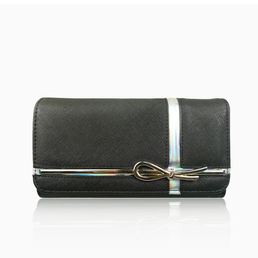 Gift Bow Ladies Wallet - Black image 1