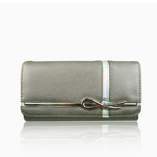 Gift Bow Ladies Wallet - Light Grey image 1