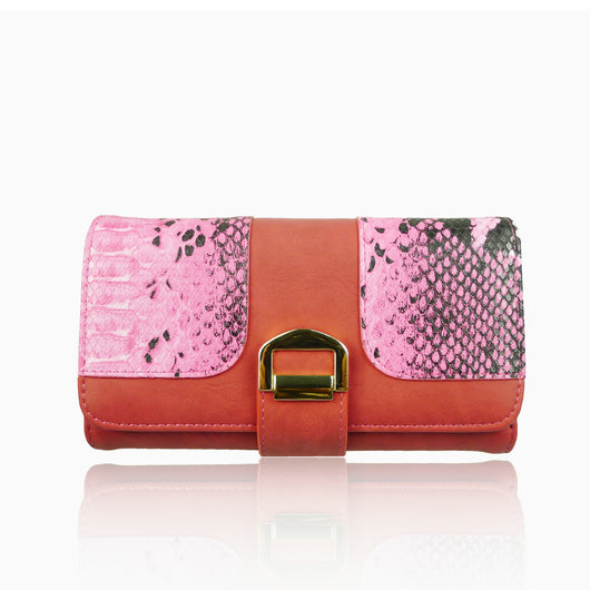 Faux Snake Buckle Purse - Red image 1