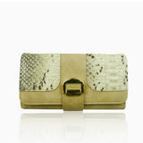 Faux Snake Buckle Purse - Khaki image 1